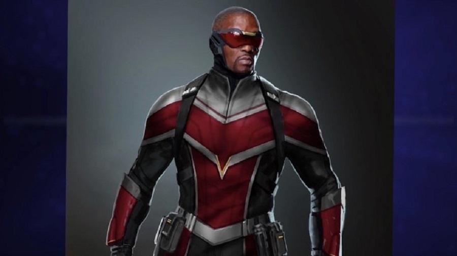 O uniforme do Falcão é muito parecido com o que foi apresentado nos filmes - Reprodução/Marvel