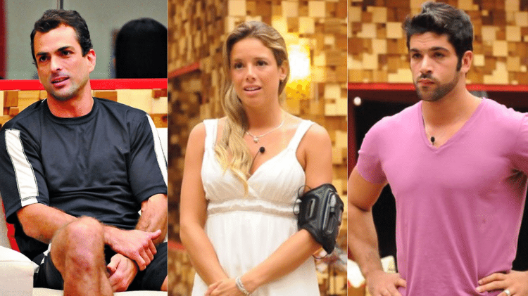 Dourado, Fernanda e Cadu no BBB 10 - Reprodução/TV Globo - Reprodução/TV Globo