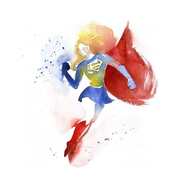 A Supergirl retratada na pintura em aquarela de Clementine Campardou - Reprodução/Clementine Campardou