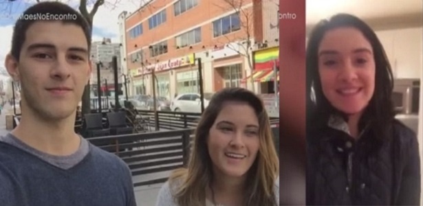 Vinícius e Beatriz mandaram recado para Fátima Bernardes do Canadá; Laura gravou depoimento em Nova York - Reprodução/TV Globo - Reprodução/TV Globo