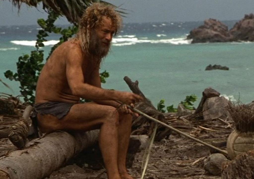 Tom Hanks em cena de "Náufrago" (2000) - Reprodução