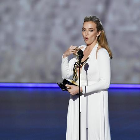 Jodie Comer durante cerimônia do Emmy - Kevin Winter/Getty Images
