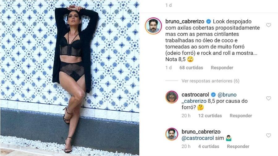Carol Castro posa de lingerie e Bruno Cabrerizo dá nota, 8,5 - Reprodução/Instagram