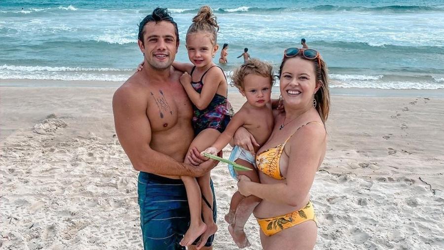 Mari Bridi Cardoso, Rafael Cardoso e os filhos, Aurora e Valentim - Reprodução/Instagram