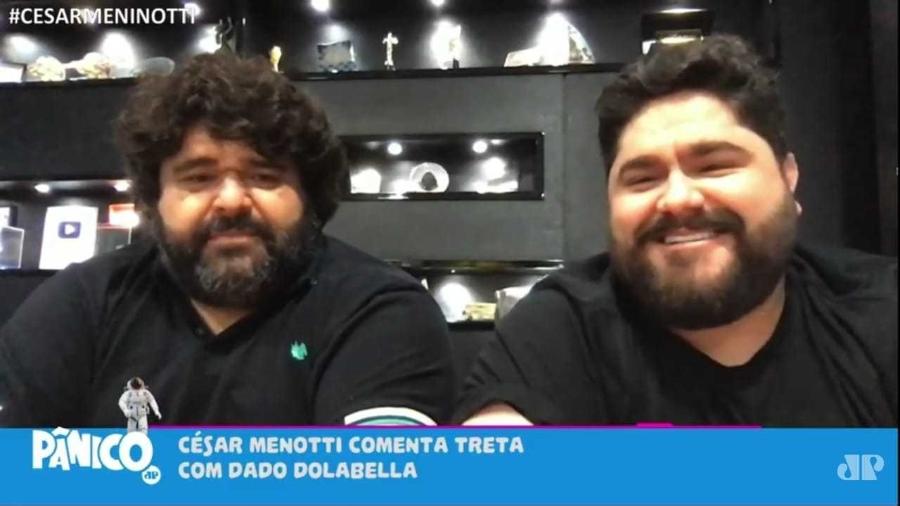 A dupla sertaneja César Menotti e Fabiano em participação no Programa Pânico, da Rádio Jovem Pan - Reprodução