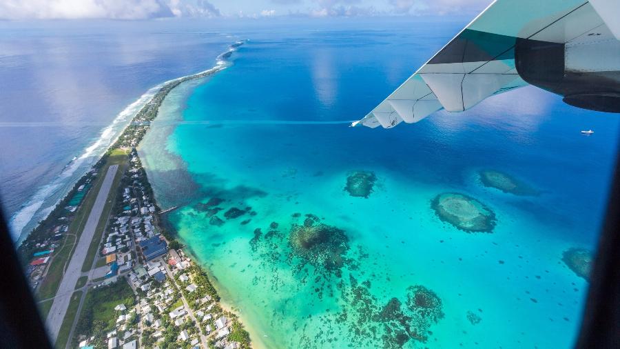 Vista do aeroporto de Tuvalu - Getty Images/iStockphoto