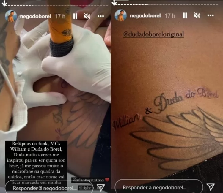 Nego do Borel refaz tatuagem em homenagem a Duda Reis - Reprodução/Instagram - Reprodução/Instagram