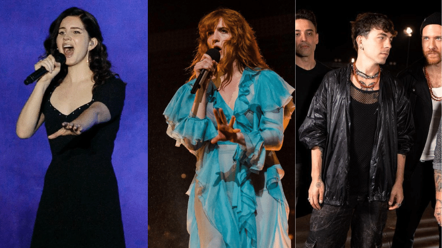 Lana Del Rey, Florence + The Machine e NX Zero se apresentam no MITA 2023 - Mariana Pekin/UOL, Mauricio Santana/Getty Images e Reprodução/Instagram