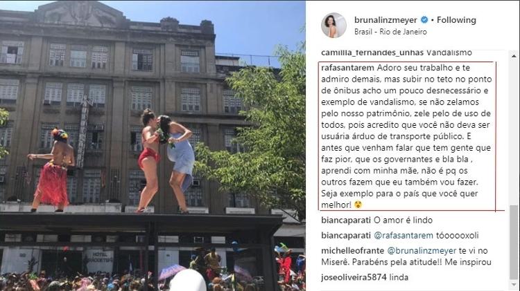 Atriz Bruna Linzmeyer beija namorado em cima de ponto de ônibus e seguidores criticam - Reprodução/Instagram/brunalinzmeyer - Reprodução/Instagram/brunalinzmeyer