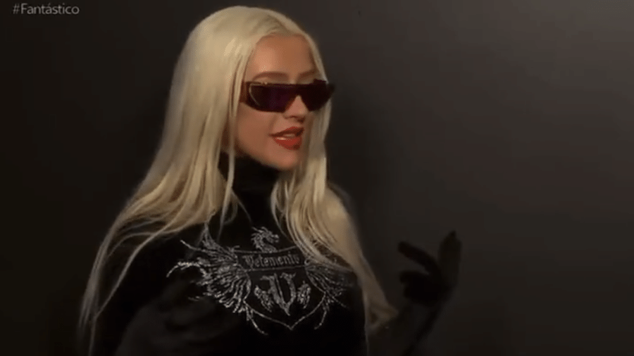 Christina Aguilera elogia Anitta em entrevista ao "Fantástico" - Reprodução/TV Globo
