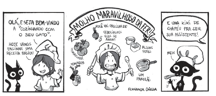 Quadrinho de Fernanda Chiella para a coletânea em HQ "Guia Culinário do Falido" - Reprodução