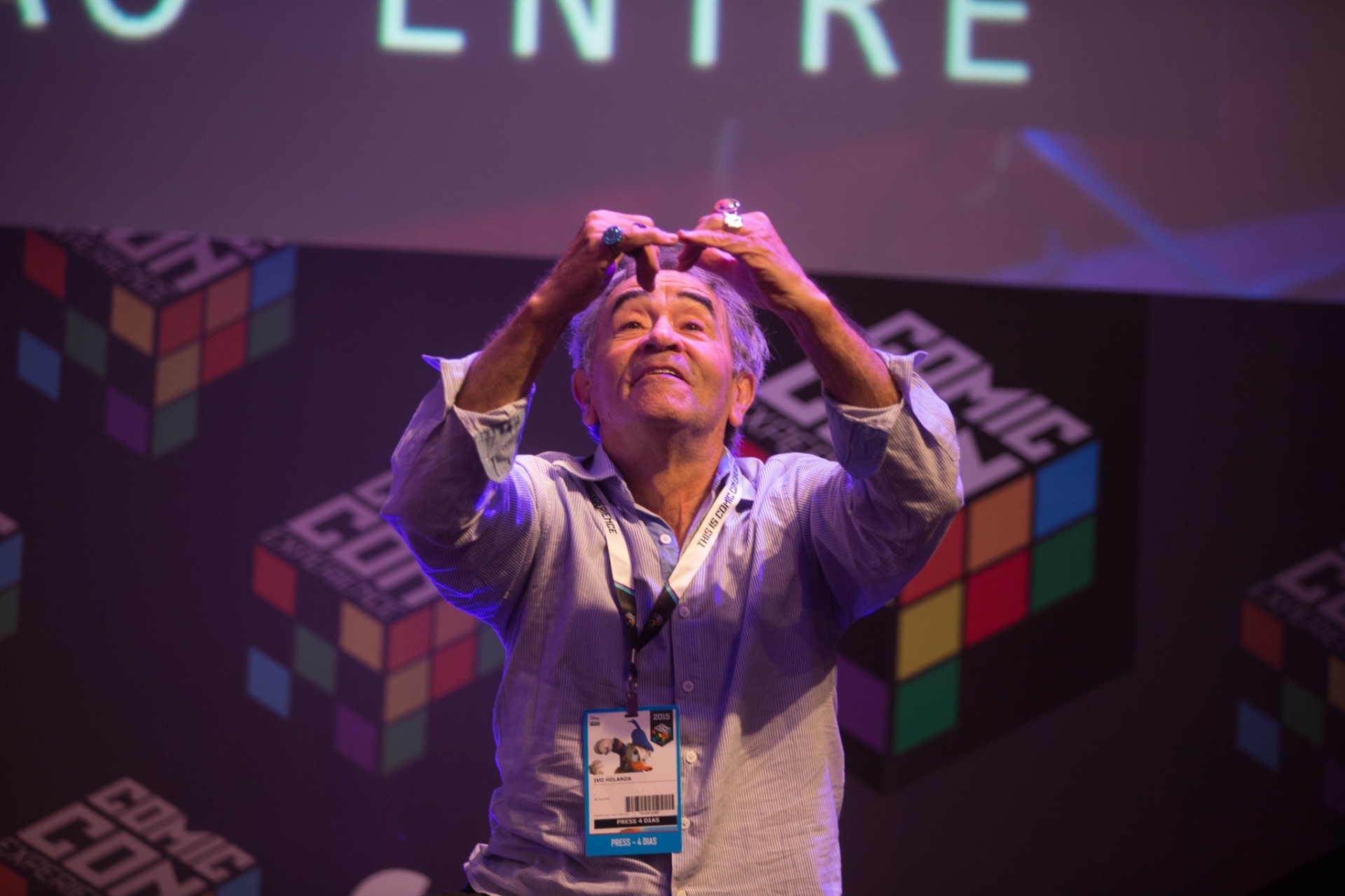 3 dez.2015 - Ivo Holanda participa do primeiro painel da Comic Con Experience 2015, que homenageou os 30 anos de carreira do comediante - Danilo Verpa/Folhapress