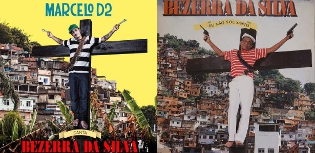 Capas dos álbuns "Marcelo D2 Canta Bezerra da Silva" e "Eu Não Sou Santo" - Reprodução/Montagem