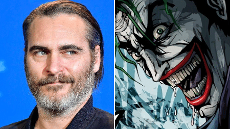O ator Joaquin Phoenix é cotado para viver o vilão Coringa nos cinemas - AFP/Tobias SCHWARZ/Reprodução/Montagem