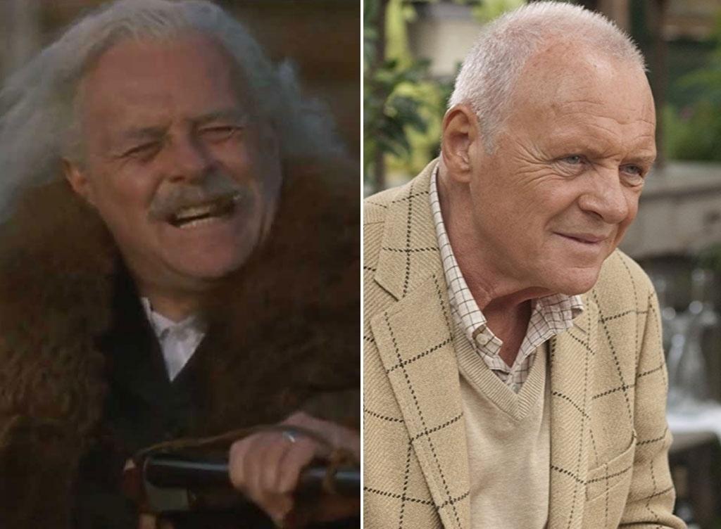 À esquerda, Anthony Hopkins em cena em "Lendas da Paixão" (1994). À direita, no longa "Você Vai Conhecer O Homem Dos Seus Sonhos" (2010) - Divulgação