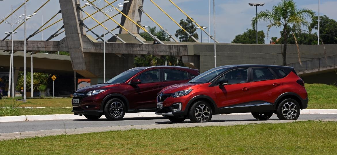 Honda HR-V e Renault Captur são exemplos de SUVs com carroceria grande para centros urbanos, mas espaços internos medianos - Murilo Góes/UOL