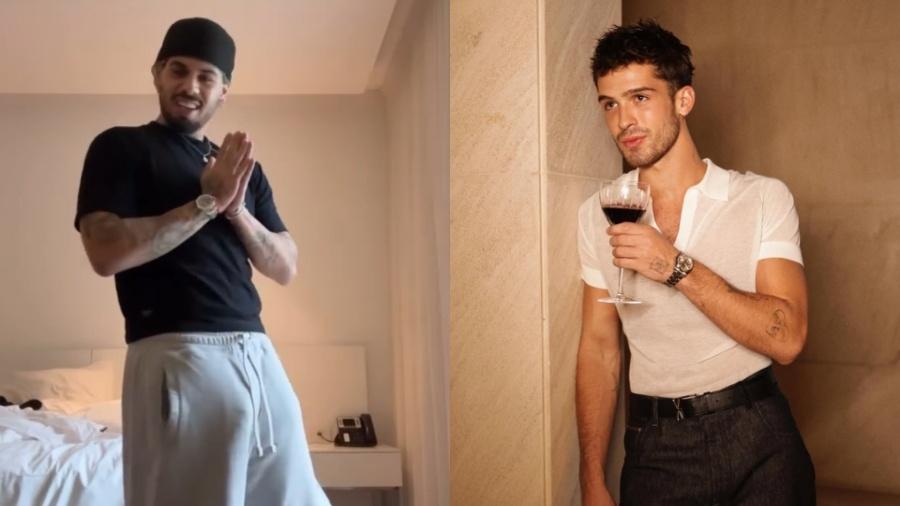 Zé Felipe chamou atenção com 'volume' marcando em foto, e João Guilherme brincou com irmão Zé Felipe chamou atenção com 'volume' marcando em foto, e João Guilherme brincou com irmão