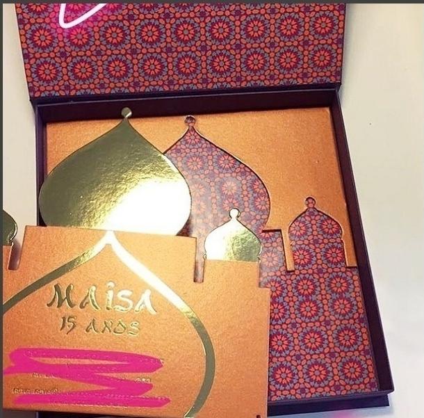 Maisa escolheu o convite de acordo com o tema "Mil e uma Noites" e distribuiu para 500 convidados - Reprodução/Instagram/@infosmaisasilva