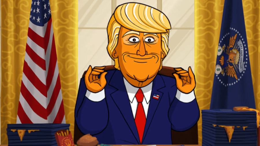 Trump em animação criada pelo comediante Stephen Colbert - Divulgação/Showtime