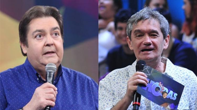 Fausto Silva e Serginho Groisman têm a mesma idade e são dois dos apresentadores mais antigos da Globo - Reprodução TV Globo/Montagem UOL - Reprodução TV Globo/Montagem UOL