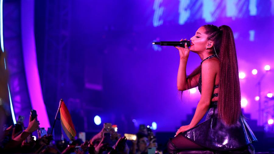 Ariana Grande se apresenta no festival iHeartRadio, em Los Angeles - Rich Polk/Getty Images for iHeartMedia