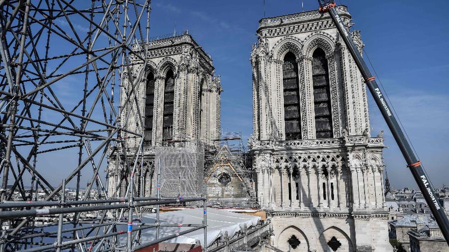 Catedral de Notre-Dame passa por obras - Stephane de Sakutin/Pool/AFP