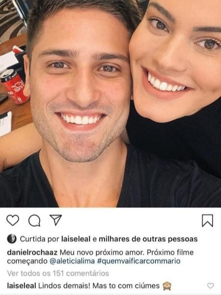 Laíse Leal comentou, quatro meses antes do fim do casamento com Daniel Rocha, que estava com ciúmes dele com Letícia Lima - Reprodução/Instagram - Reprodução/Instagram