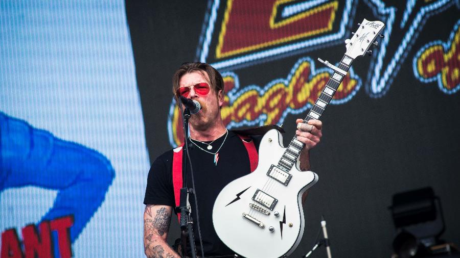 Jesse Hughes também toca guitarra no Eagles of Death Metal, que tocou no primeiro dia do Lollapalooza Brasil 2016 - Rafael Roncato/UOL