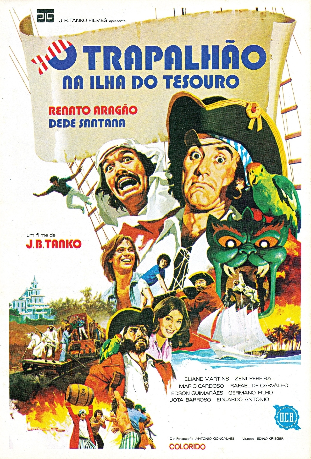 Apenas com Renato Aragão e  Dedé Santana, "O Trapalhão na Ilha do Tesouro" chegou aos cinemas em 1975 - Divulgação