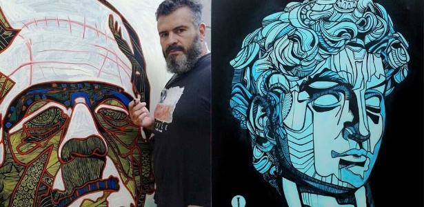 O artista e mais uma das obras que ganharão exibição na Piccola Galleria - Divulgação - Divulgação