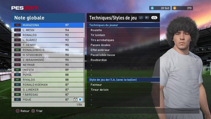 Diego Maradona é uma das lendas do modo myClub em "PES 2017" - Reprodução