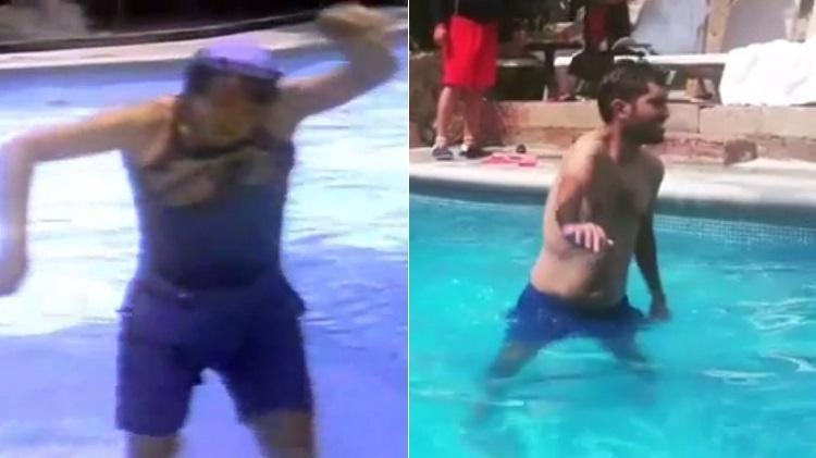 Piscina rasa do hotel em Acapulco onde Quico nadou em "Chaves", em 1977 (à esquerda), e atualmente - Montagem/Reprodução/Arquivo pessoal - Montagem/Reprodução/Arquivo pessoal