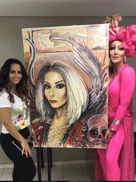 Viviane Araújo ganha quadro de Paulette Pink - Reprodução/Instagram/araujovivivanne