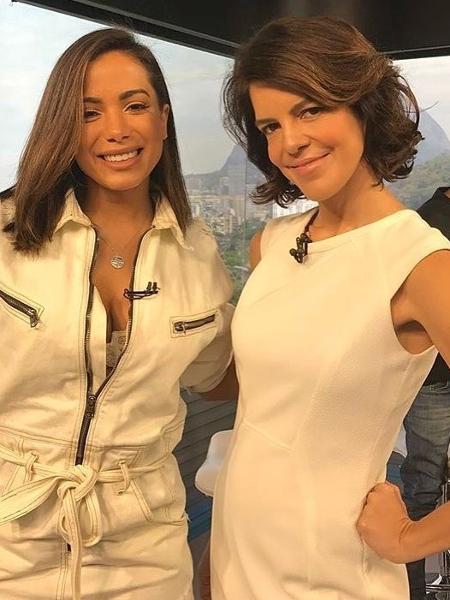 Anitta e a apresentadora do "RJ TV" Mariana Gross - Reprodução/Instagram