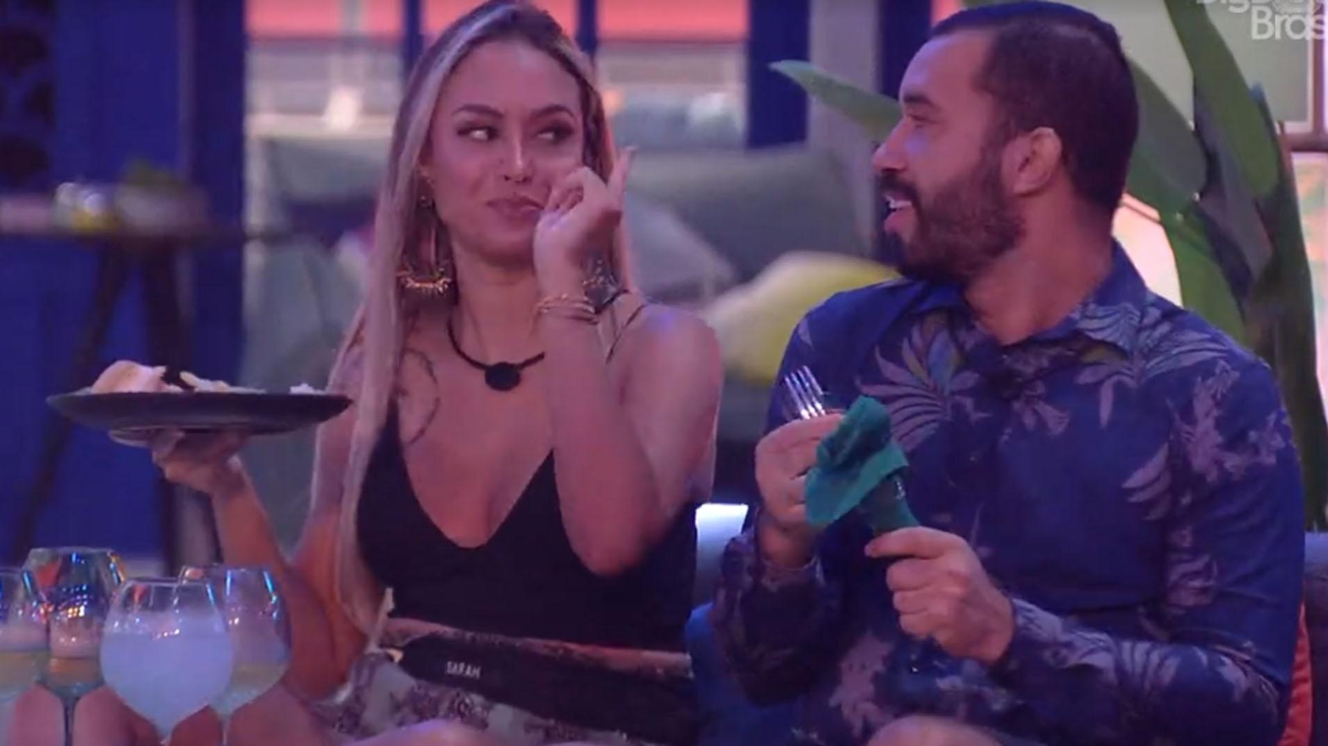 BBB 21: Sarah e Gil na festa do líder - Reprodução/Globoplay