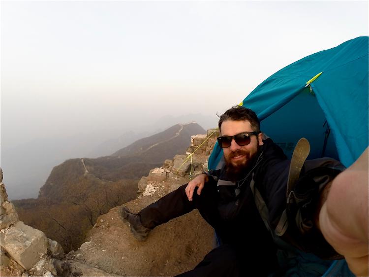 Marcos Delacumbre acampa na Muralha da China - Arquivo pessoal - Arquivo pessoal