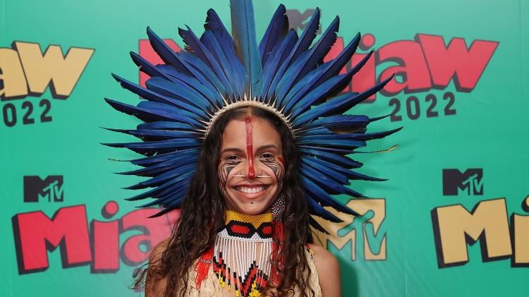 Alice Pataxo en la alfombra rosa de los MTV Miaw 2022 - Manuela Scarpa/Brazil News - Manuela Scarpa/Brazil News