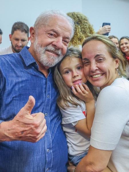 Lula ao lado da filha Lurian e da bisneta Ana Lua - Ricardo Stuckert