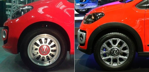 Frentes do Volskwagen up! turbo e do cross up! aspirado - Arte UOL - Arte UOL