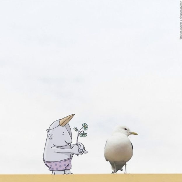 Imagem do artista gaúcho Lucas Levitan, que faz intervenções em fotos alheias na rede social - Divilgação/Lucas Levitan