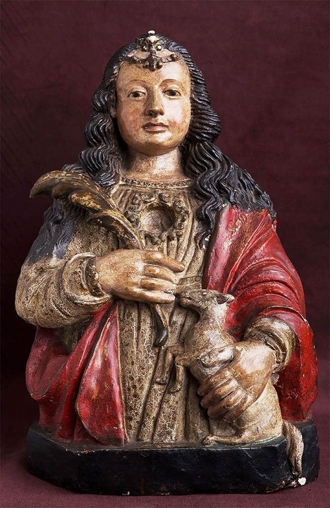 Busto Relicário da Santa em Graça, século 17, terracota. Mestre de Angra - Divulgação