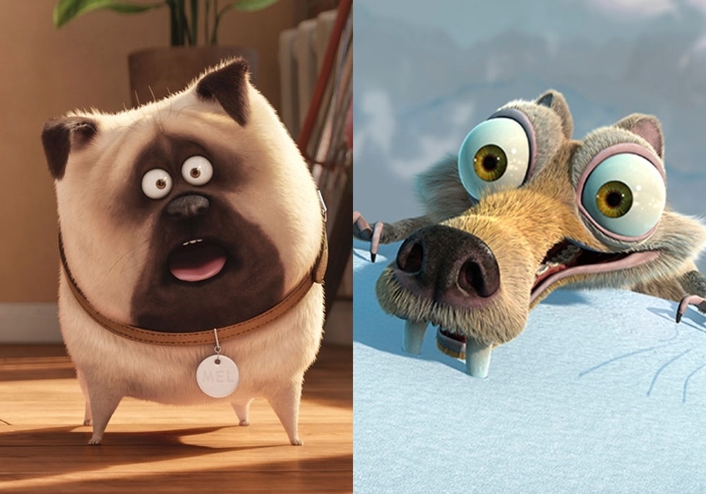 Cenas dos filmes "Pets - A Vida Secreta dos Bichos" (2016) e "A Era do Gelo: O Big Bang" (2016) - Montagem/Reprodução