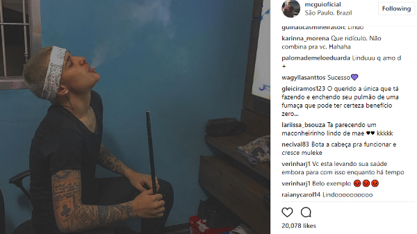 Cantor Mc Gui Posta Foto Fumando Narguile E Causa Polemica Tribunahoje Com