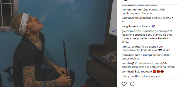 MC Gui posta foto fumando narguilé e causa polêmica - Reprodução Instagram - Reprodução Instagram