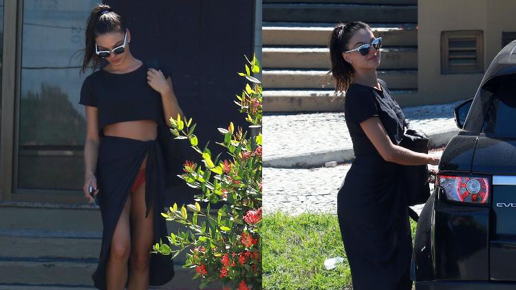 Um dia após anunciar gravidez, Isis Valverde aparece com a barriguinha de fora ao deixar academia - Ag.News - Ag.News