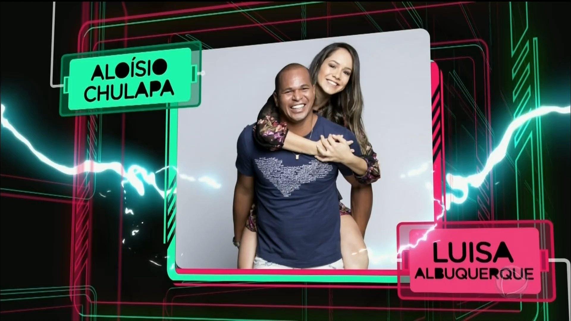 O ex-jogador Aloísio Chulapa e a mulher, a farmacêutica Luisa Albuquerque - Reprodução/Record