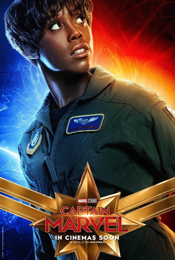 Lashana Lynch, a Maria Rambeau, em pôster de Capitã Marvel - Divulgação