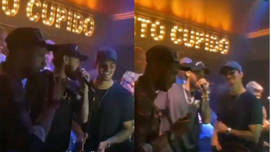 Thiaguinho, Neymar e Gabriel Medina em balada - Reprodução/Instagram