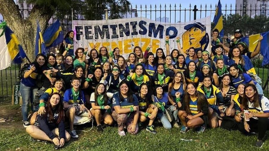 Grupo de mulheres do Feminismo Xenenze, do Boca Juniors - Arquivo Pessoal