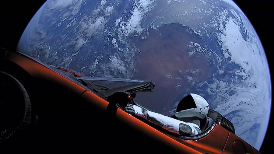 Tesla Roadster no espaço - Divulgação